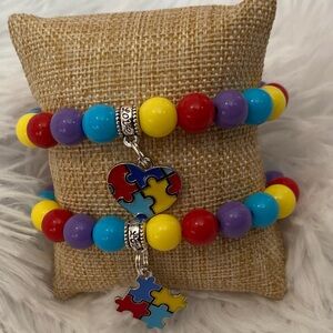 Colorful Puzzle Piece Charm Bracelets